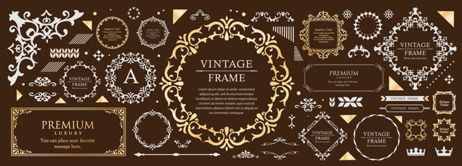 バレンタインデーのエレガントなフレームデザイン。高級感のある装飾フレーム。