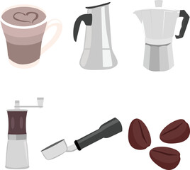 Grinder coffee tools vector illustration