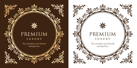 バレンタインデーのエレガントなフレームデザイン。高級感のある装飾フレーム。