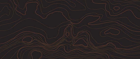 Luxury gold abstract line art background vector. Mountain topographic terrain map background with gold lines texture. Design illustration for wall art, fabric, packaging, web, banner, app, wallpaper.