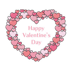 可愛いピンクのツヤツヤバレンタインハートフレーム