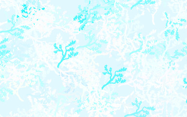 Fototapeta na wymiar Light BLUE vector doodle pattern with leaves, branches.