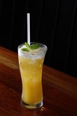 Lemonade drink in a tall glass