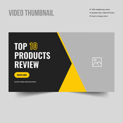 Online products video thumbnail template design, illustration, vector, eps 10 design template for video cover