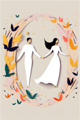  couple dancing illustration, valentines day illustration, background for Valentine's Day, couples holding hands, wedding day illustration 