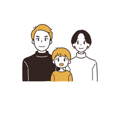 子供が1人いる夫婦のイラスト