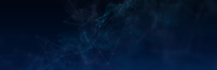 Abstract futuristic - technology with polygonal shapes on dark blue background. Design digital technology concept. 3d illustration.