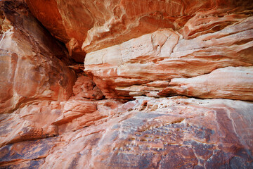 Amazing details of sandstone formations in Valley of Fire State Park, Nevada, USA.