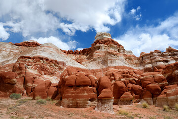 Fototapeta na wymiar Amazing colors and shapes of sandstone formations of Blue Canyon in Hopi reservation, Arizona, USA