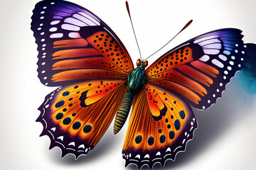 butterfly on a white background in high definition. Generative AI