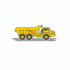 illustration of mining truck, dump truck, vector art.