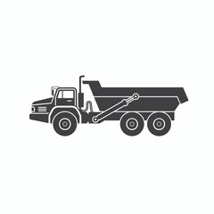 illustration of mining truck, dump truck, vector art.