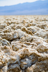 Fototapeta na wymiar Famous salt formations at Devils Golf Course in Death Valley National Park, California, USA
