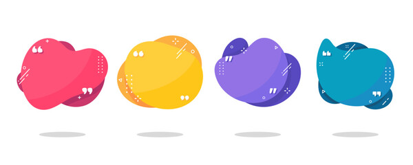 Liquid text box. Quote speech bubble. flowing liquid shape