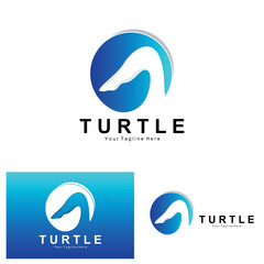 Sea Turtle Logo Design Protected Amphibian Marine Animal Icon Illustration, Vector Brand Corporate Identity