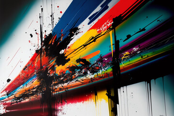 Naklejka premium Abstract Painting on Canvas - Mixed Mediums 
