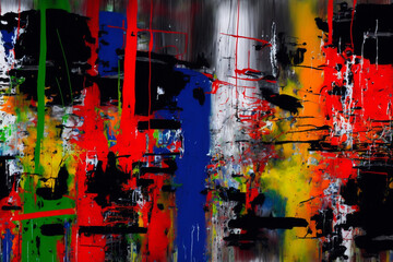 Abstract Painting on Canvas - Mixed Mediums 
