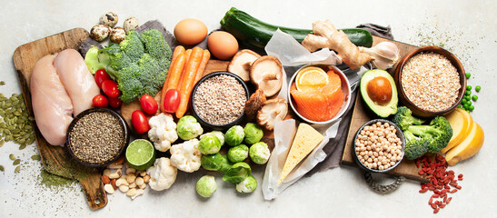 Fototapeta na wymiar Selection of healthy food.