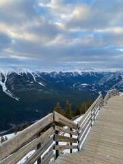 wooden stairs in the mountains