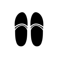 Beach slippers icon on white.