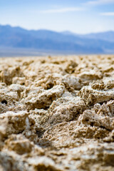 Famous salt formations at Devils Golf Course in Death Valley National Park, California, USA