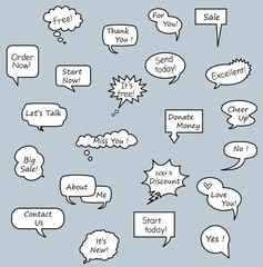 Black And White Handwritten Talk Communication Chat Typography Phrase Dialogue Comic Speech Bubble