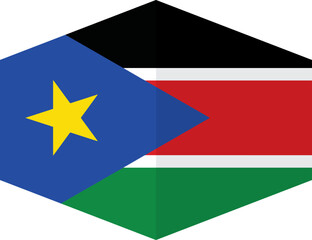 South Sudan flag background with cloth texture.South Sudan Flag vector illustration eps10.