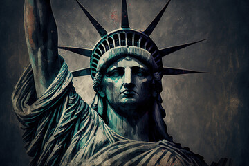 Statue of Liberty, independence and freedom. Generative AI - obrazy, fototapety, plakaty