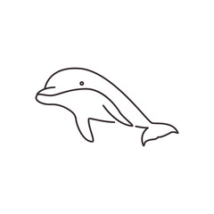 Fototapeta na wymiar dolphin line art icon logo vector