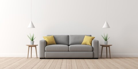 Cozy living area scene. Interior of living minimal style with empty space for products presentation or text for advertising.