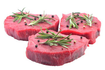 Raw beef steak isolated 
