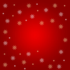 red background with snowflakes red design