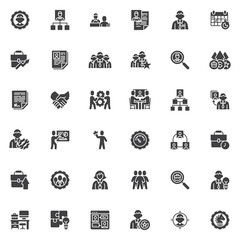 Human resource vector icons set