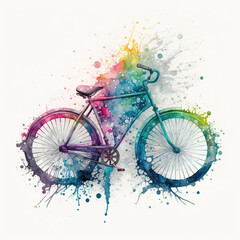 Fototapeta na wymiar watercolor bike, Generative AI
