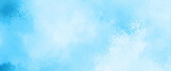 Abstract blue watercolor splash background, texture of water color for design, smeared light sky blue color watercolor background. Subtle aquarelle painted paper textured canvas for vintage design.