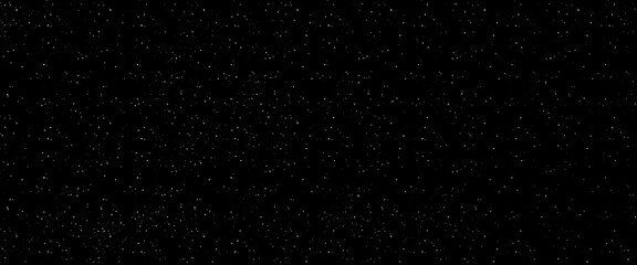 Flying dust particles on a black background, abstract real dust floating over black background for overlay, night sky graphic resources star on snow effect background