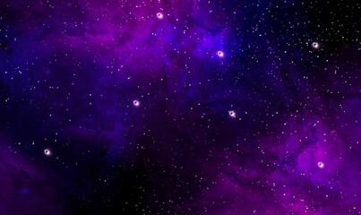 Fototapeta na wymiar Space background with realistic nebula and shining stars. Abstract blue and purple background with nebulae and stars in space. Nebula night starry sky in rainbow colors. Multicolor outer space.