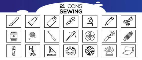 SEWING ICON SET DESIGN
