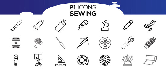SEWING ICON SET DESIGN