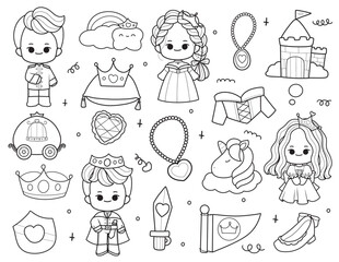 knight and princess colouring page