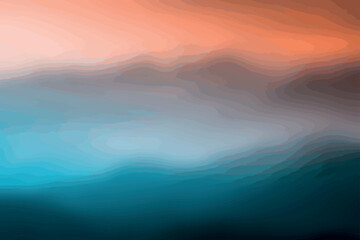 Obraz premium abstract contour blended grunge effect blue green orange gray gradient background digital illustration