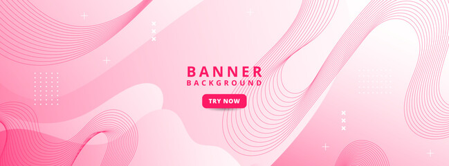 background banners. full color, waves, gradations of pink and white