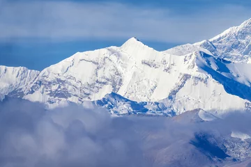 Crédence de cuisine en verre imprimé Makalu Makalu Peak and Kanchenjunga of Himalaya mountains in Shigatse city Tibet Autonomous Region, China.  