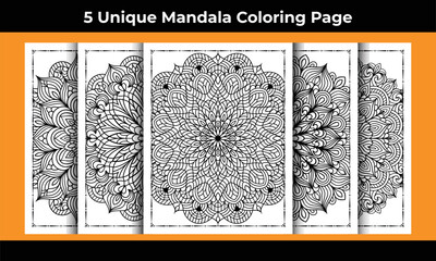 05 Unique Adult Mandala Coloring Page for KDP Interior