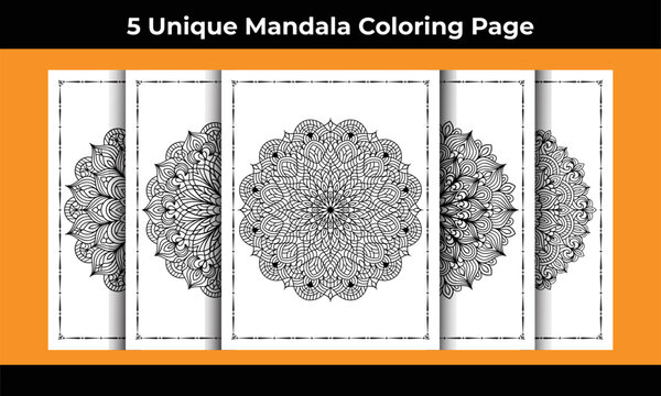 05 Unique Adult Mandala Coloring Page For KDP Interior