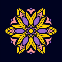 Modern mandala art vector design with a beautiful mix of colors, suitable for all advertising design needs, both for business card designs, banners, brochures and others. EPS format files