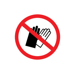 glove sign on white background