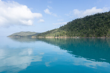 Spectacular scenery on this calm, pleasant morning in Nara Inlet, Whitsundays. A beautiful protected anchorage off Hook Island provided for a great night's sleep on the yacht.