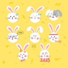 set of easter rabbits