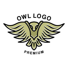 Owl Bird Logo Animal Emblem Vector Design badge illustration Symbol Icon